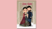 Caricature Wedding Card Design
