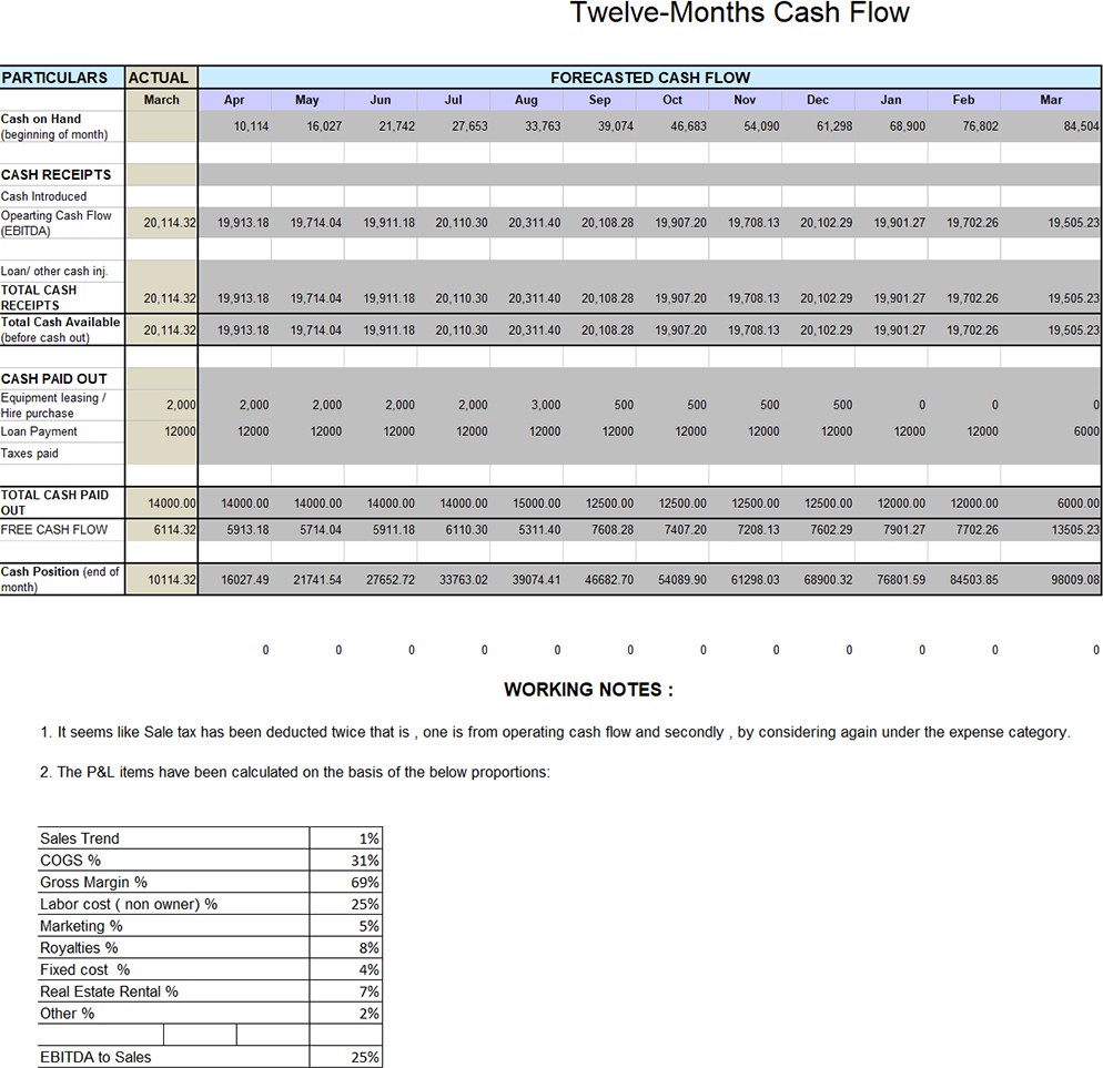 Forecasted Cash Flow