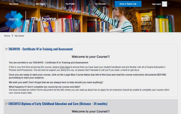 Customized Theme Design for Training Course Provider Home