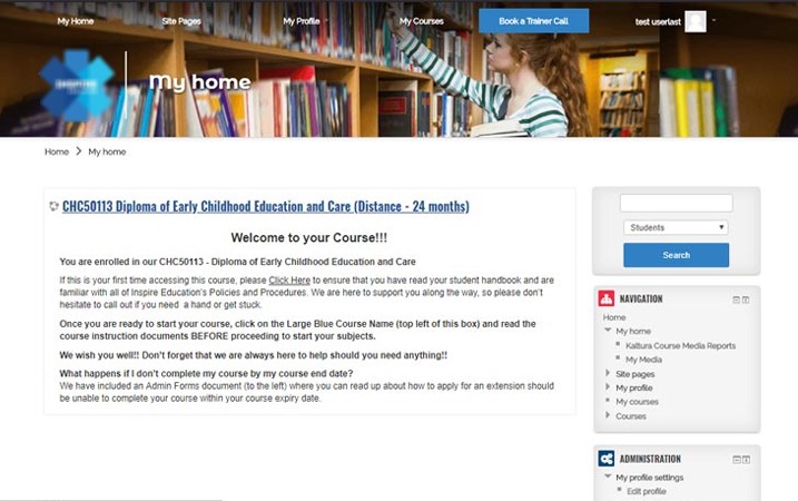 Customized Theme Design for Training Course Screen