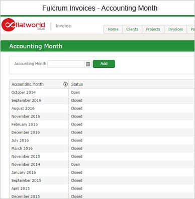 Fulcrum Invoice Accounting Month