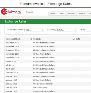 Fulcrum Invoice Exchange Rates