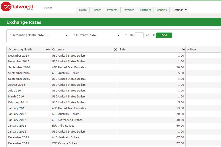Fulcrum Invoice - Exchange Rates