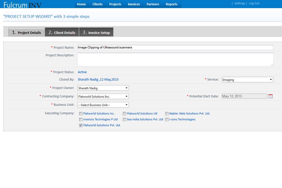 Fulcrum Invoice - Project Details