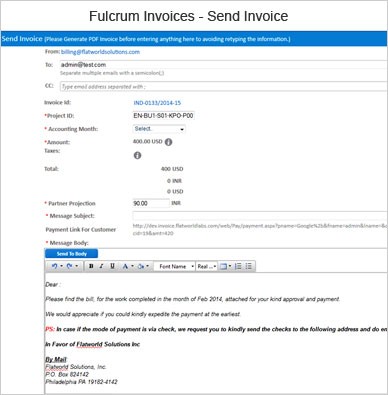 Fulcrum Invoice Send Invoices
