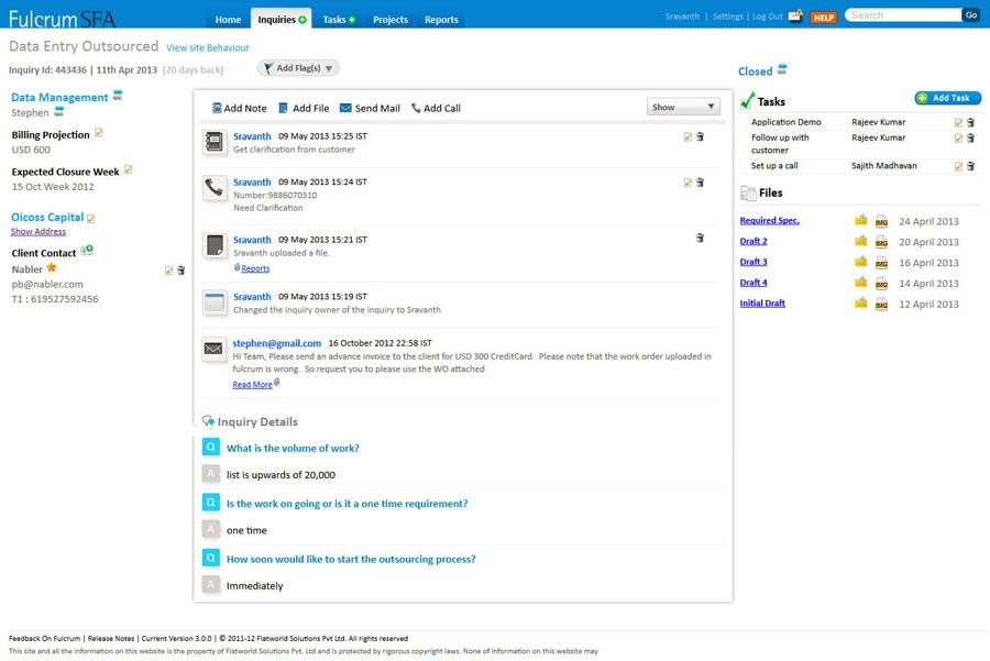 Fulcrum Inquiry Details
