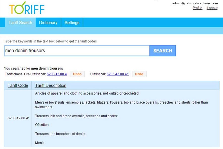 Toriff Search