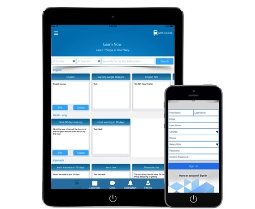 e-Learning App for iOS Register Interface